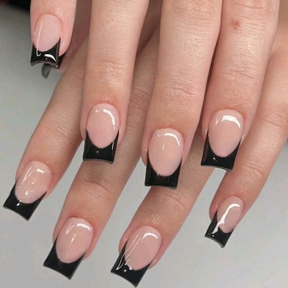 Black French nails